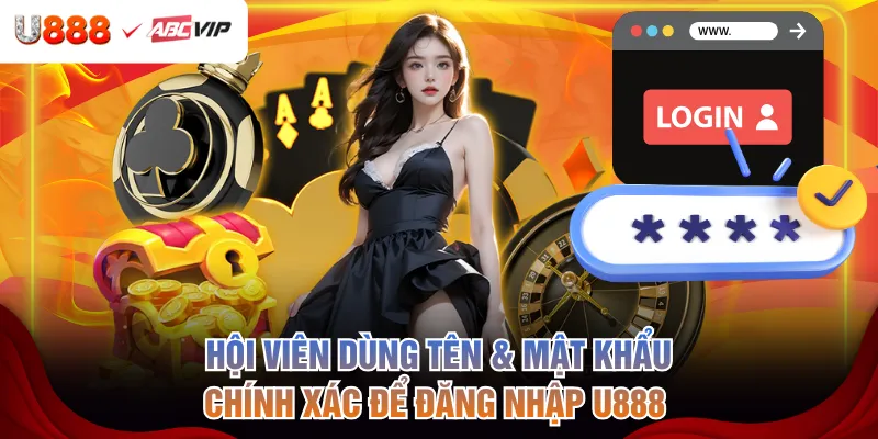 Hội viên dùng tên & mật khẩu chính xác để đăng nhập U888 